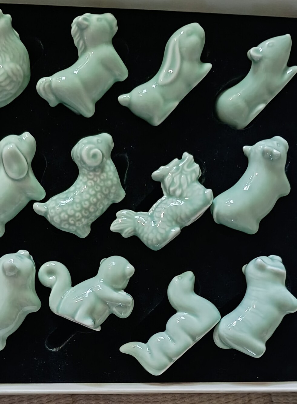 Set Of Twelve Zodiac Ceramic Chopstick Rests